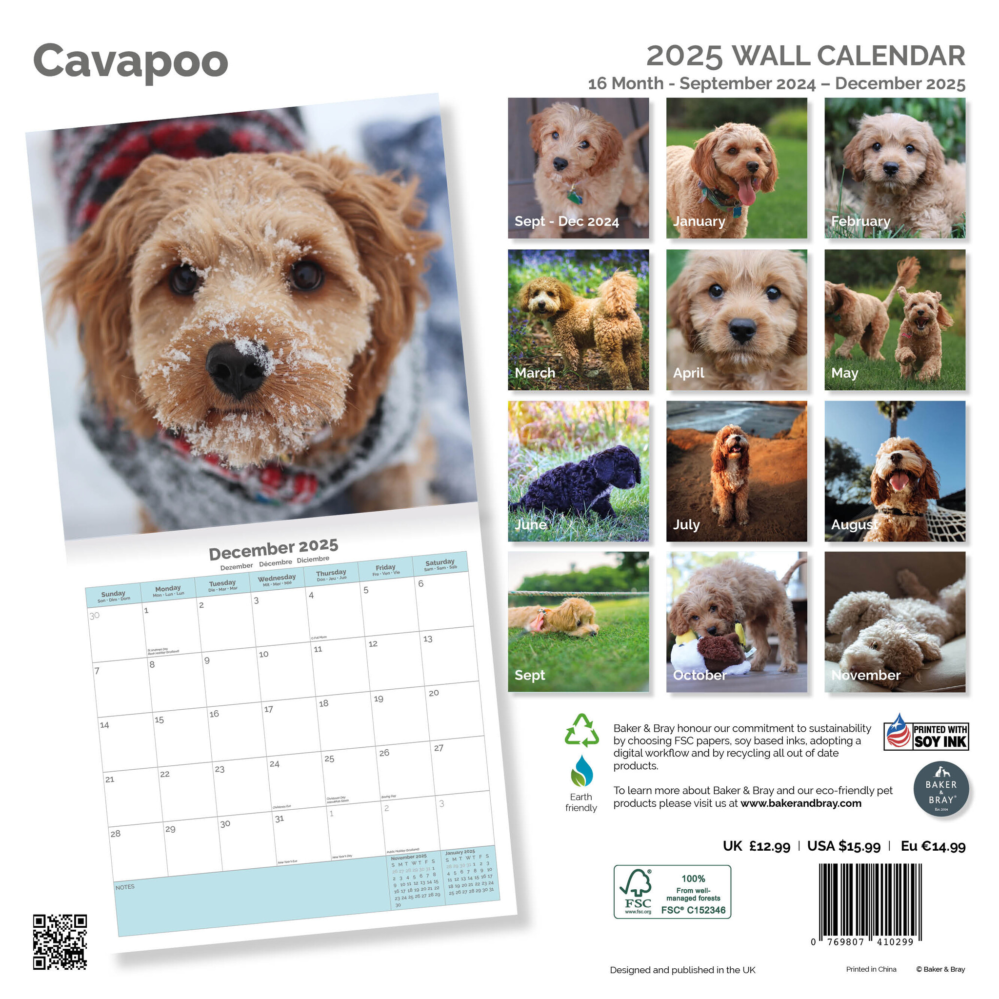 Comprar Calendario Cavapoo 2025? Haga su pedido en línea fácil y