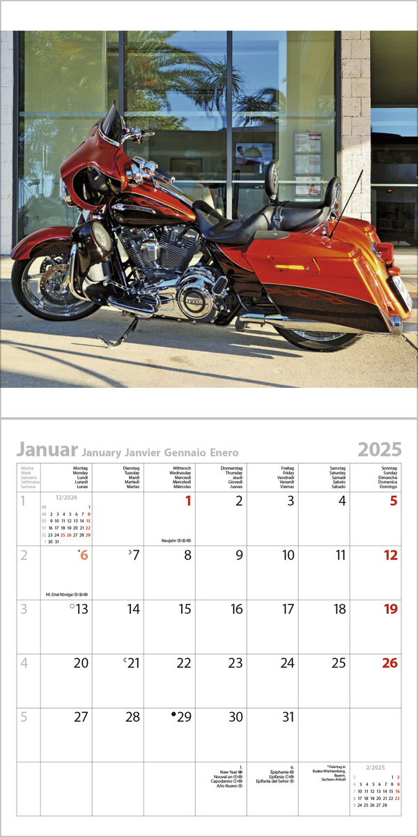 Harley Davidson Calendario 2025 Comprar Orden fácilmente en línea