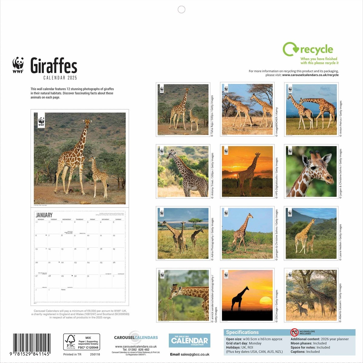 Giraffe Kalender 2025 Kopen?  Bestel eenvoudig online - Kalenderwinkel.nl