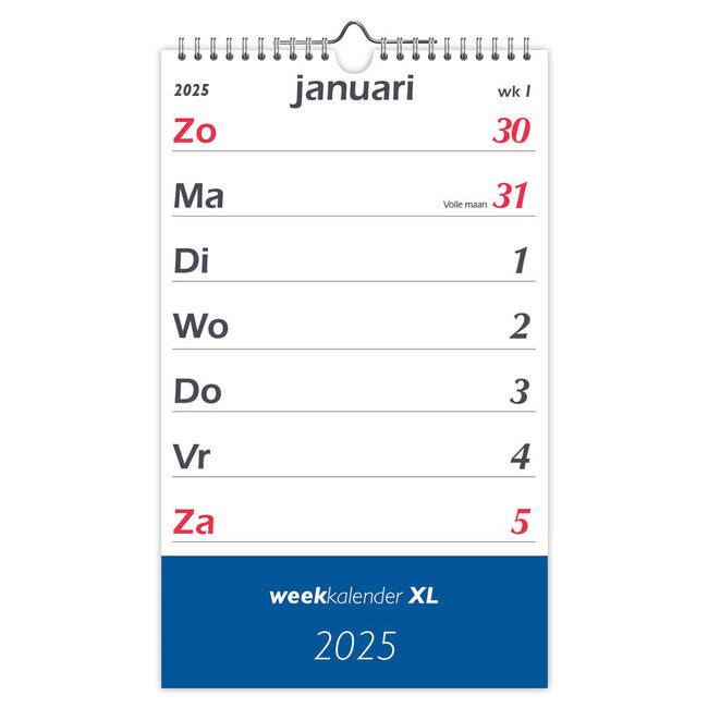 Calendario settimanale XL 2025