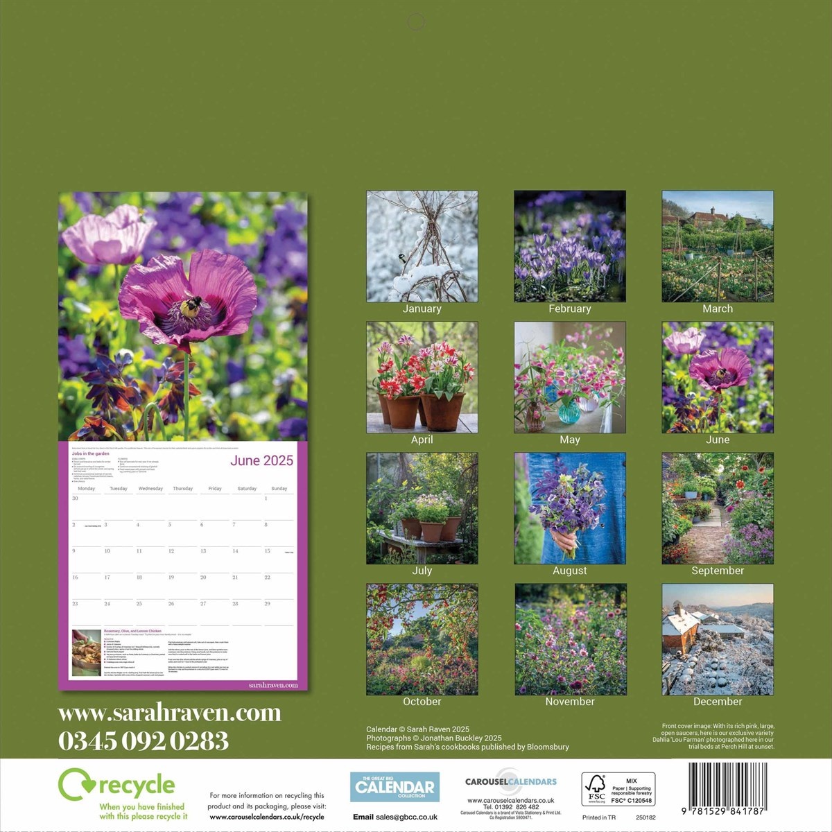 Sarah Raven Calendario 2025 Comprar Orden en línea fácilmente