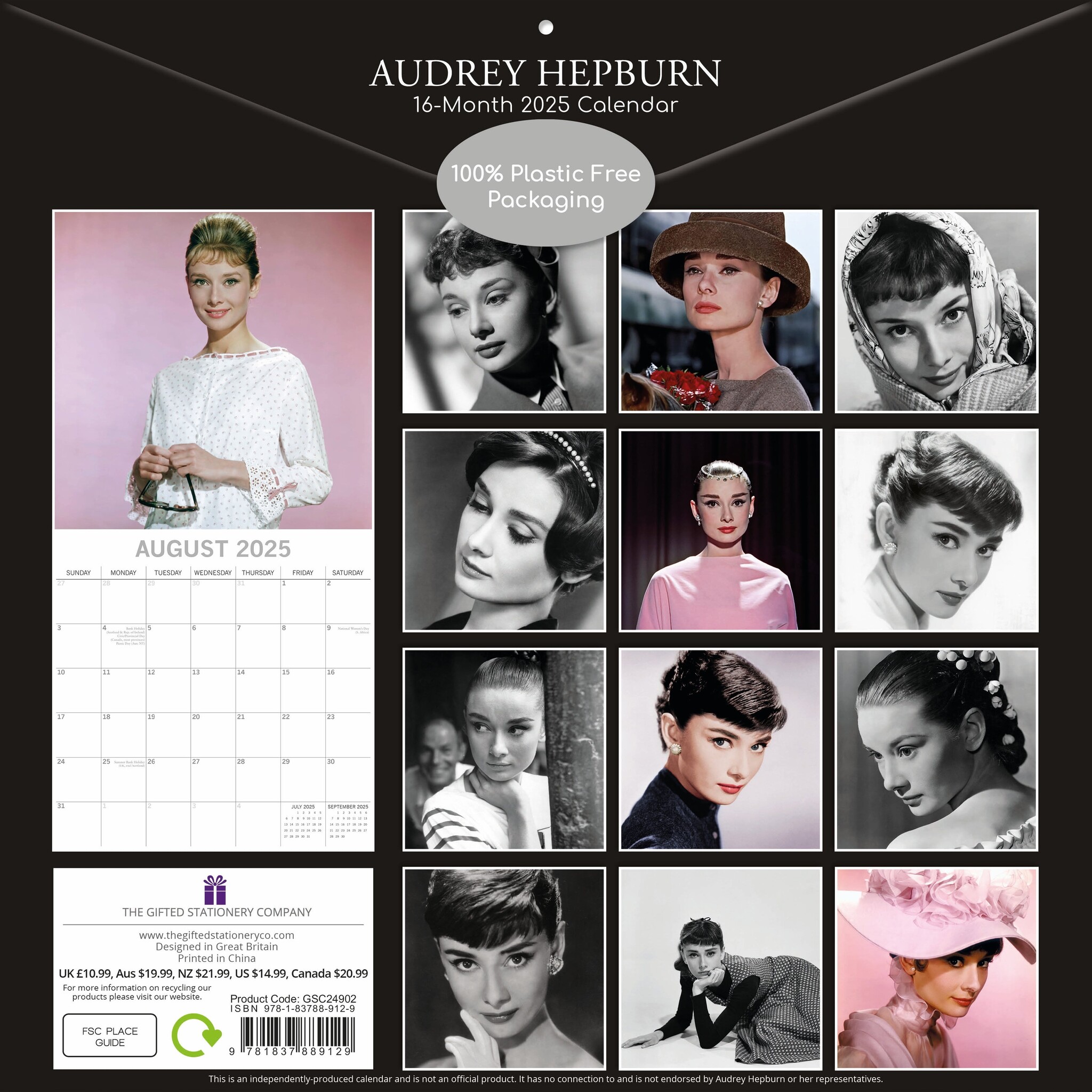 Audrey Hepburn Kalender 2025 Kopen? Bestel eenvoudig en snel Online 