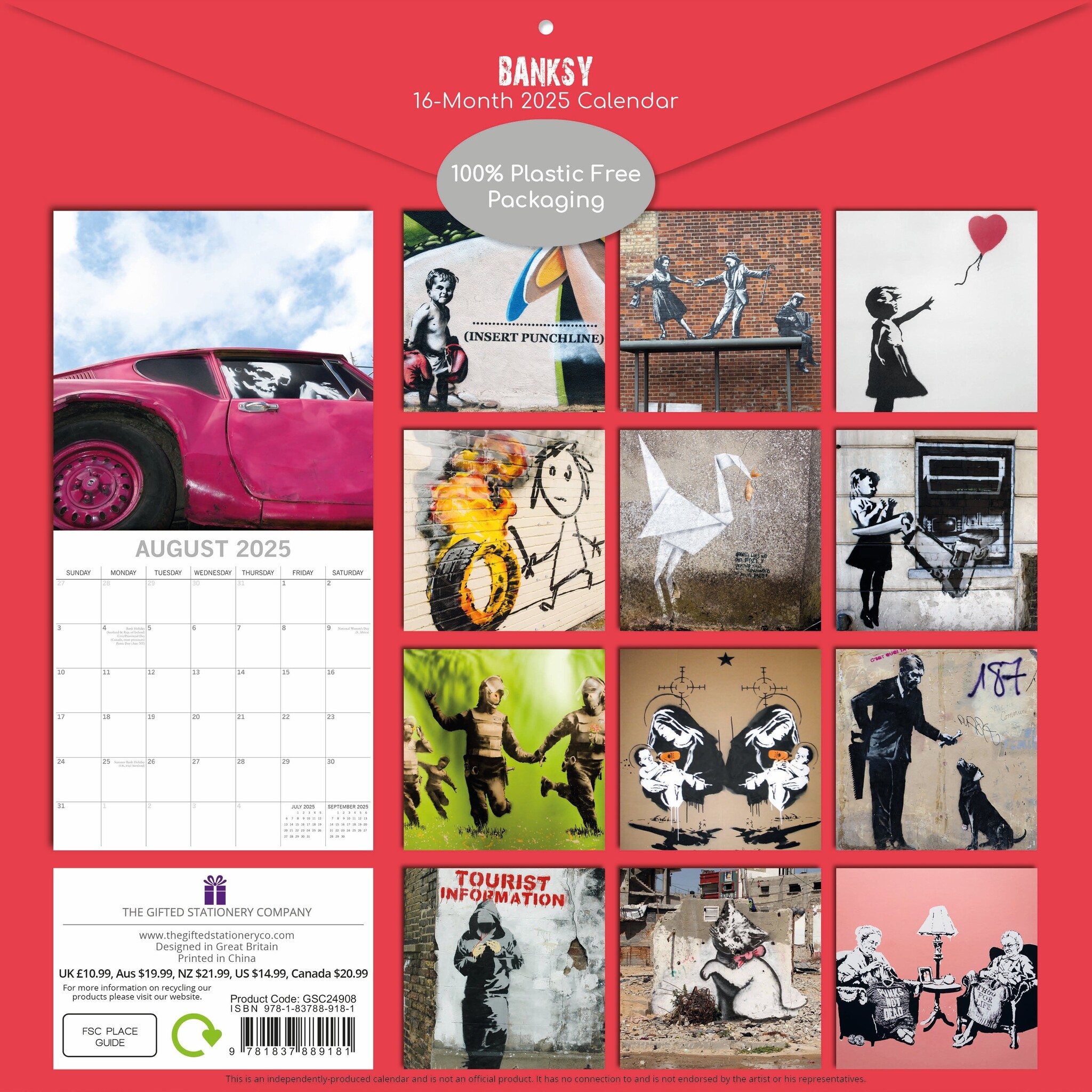 Banksy Kalender 2025 Kopen? Bestel eenvoudig Online Kalenderwinkel.nl