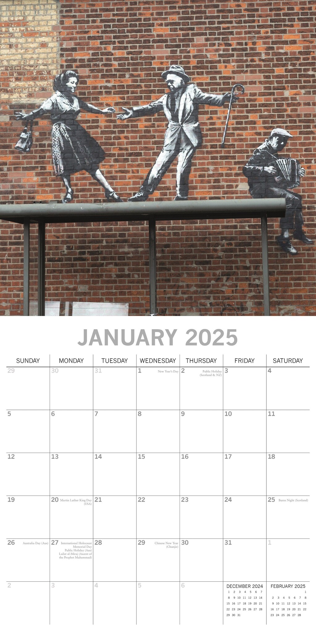 Banksy Kalender 2025 Kopen? Bestel eenvoudig Online Kalenderwinkel.nl