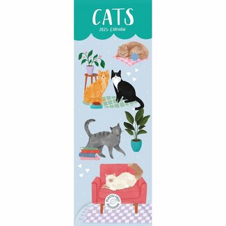 CarouselCalendars Anne Mortimer, Calendario dei gatti 2025 Slimline