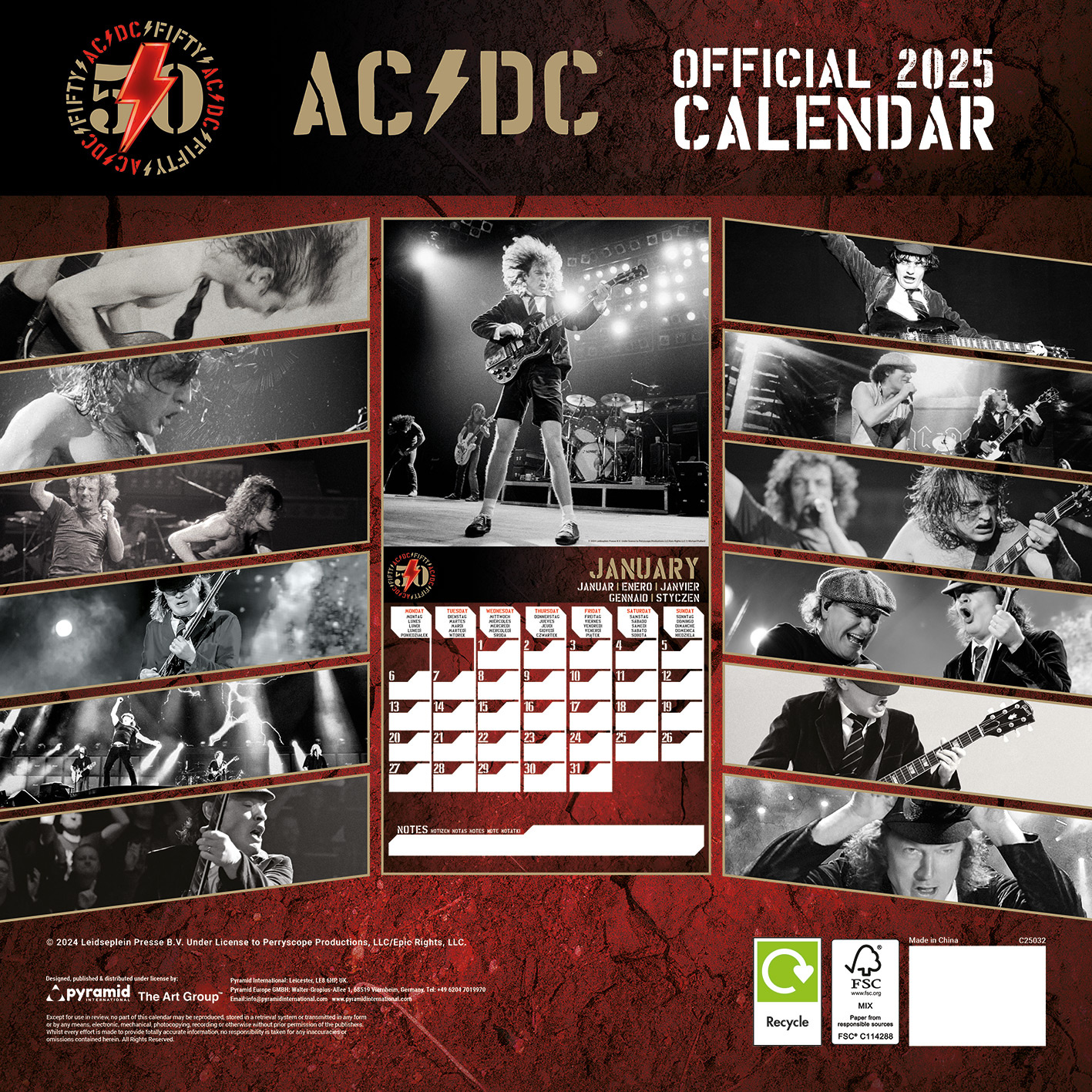 AC / DC Kalender 2025 Kopen? Eenvoudig en snel online - Kalenderwinkel.nl