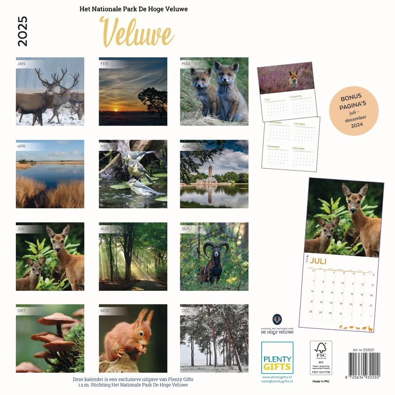 Buying the Hoge Veluwe Calendar 2025? Order online Kalenderwinkel.nl