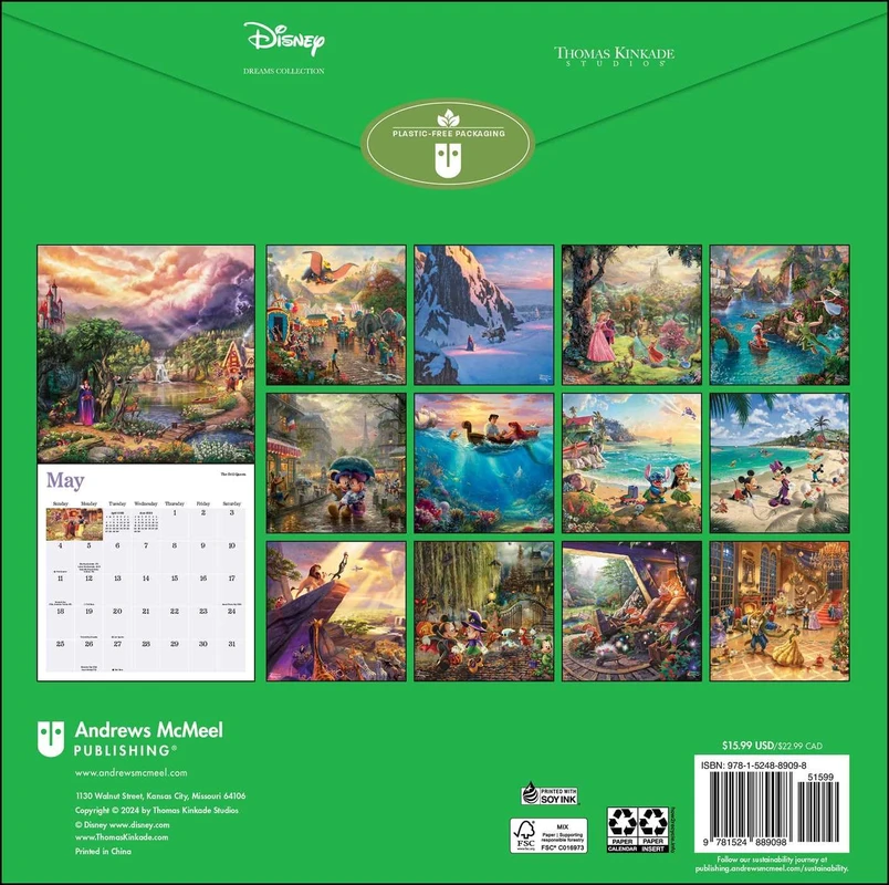 Disney Thomas Kinkade Calendar 2025 Lanae Ursulina