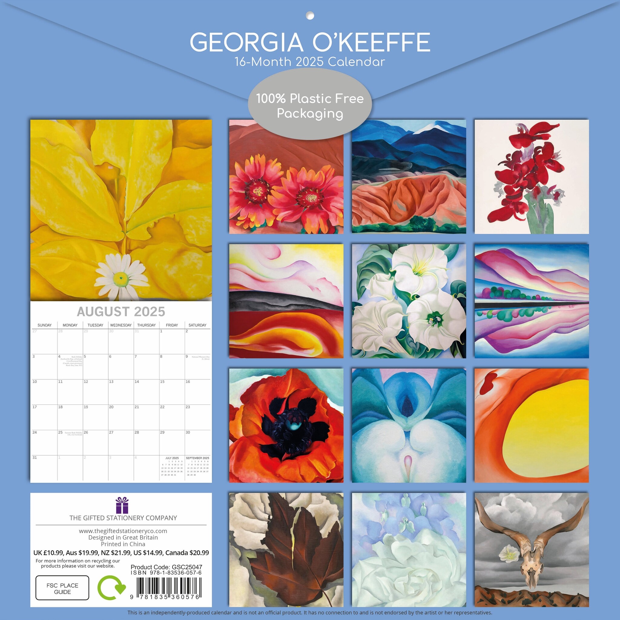 el Calendario O'Keeffe 2025? Simplemente en línea