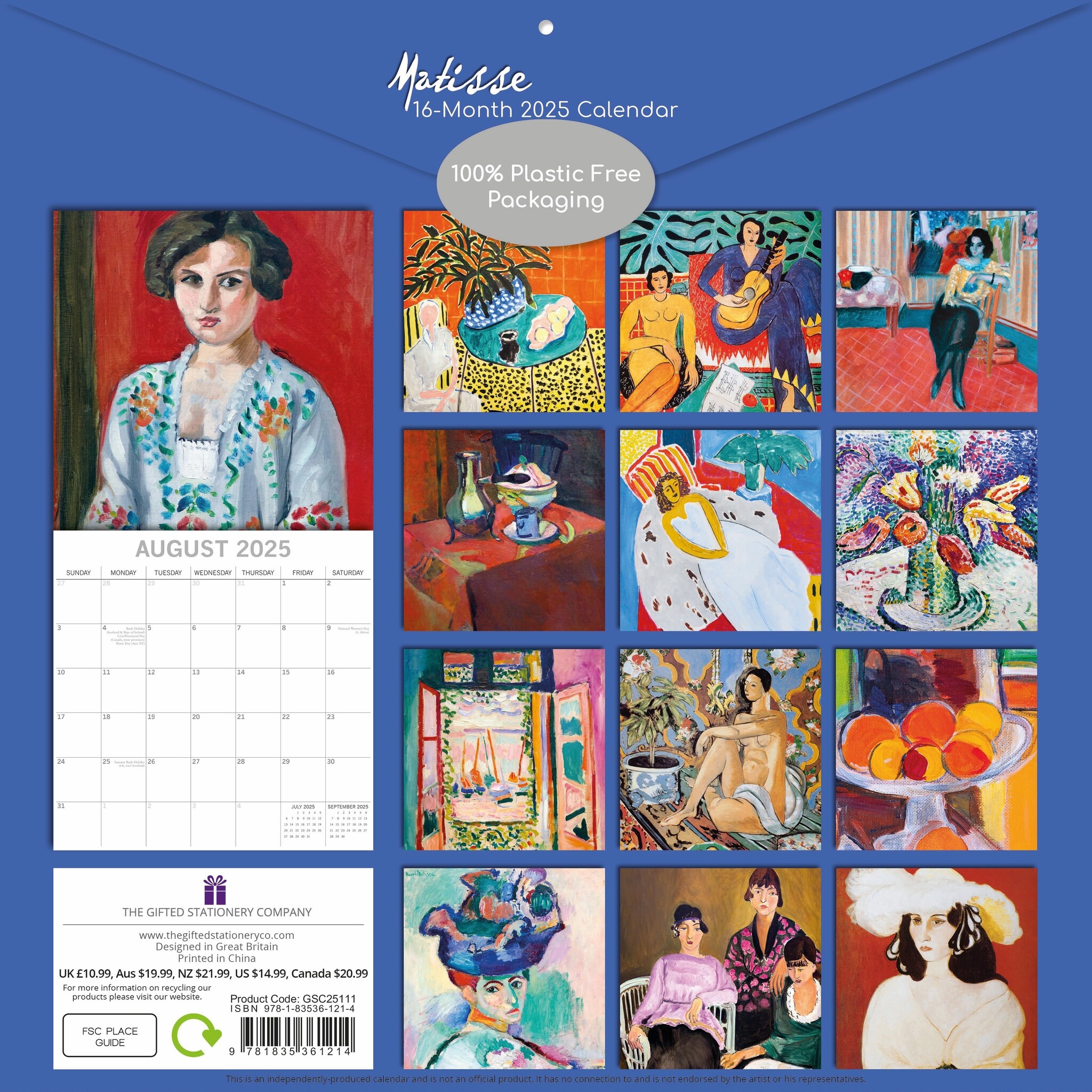 Buying Matisse Calendar 2025 simply order online Kalenderwinkel.nl