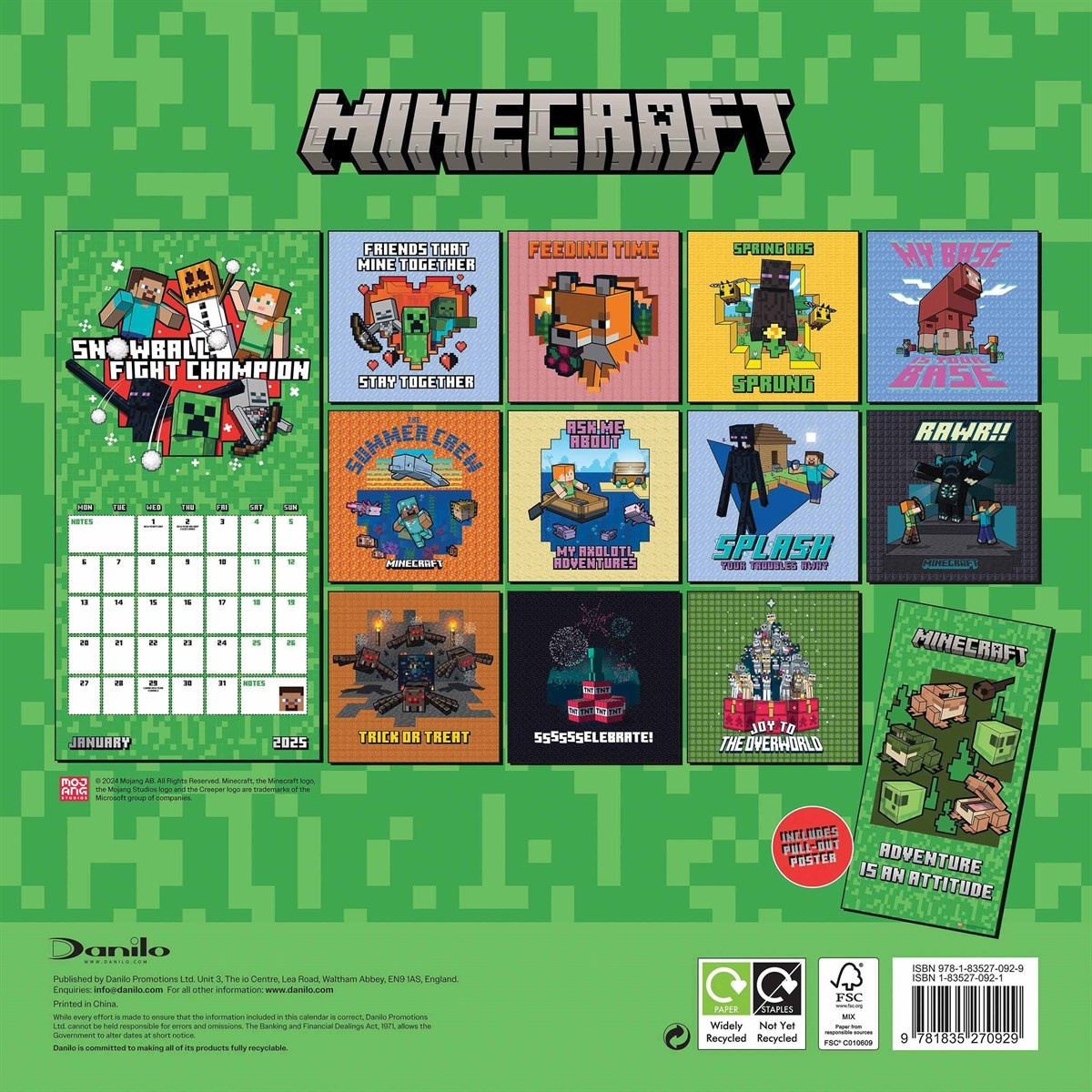 Buying Minecraft Calendar 2025 simply order online Kalenderwinkel.nl