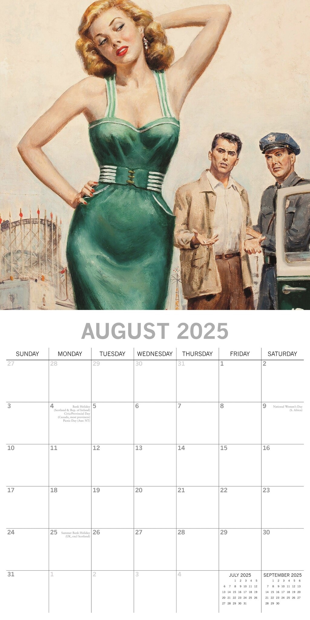 Retro Pin Ups Calendario 2025 Comprar Orden en línea fácilmente
