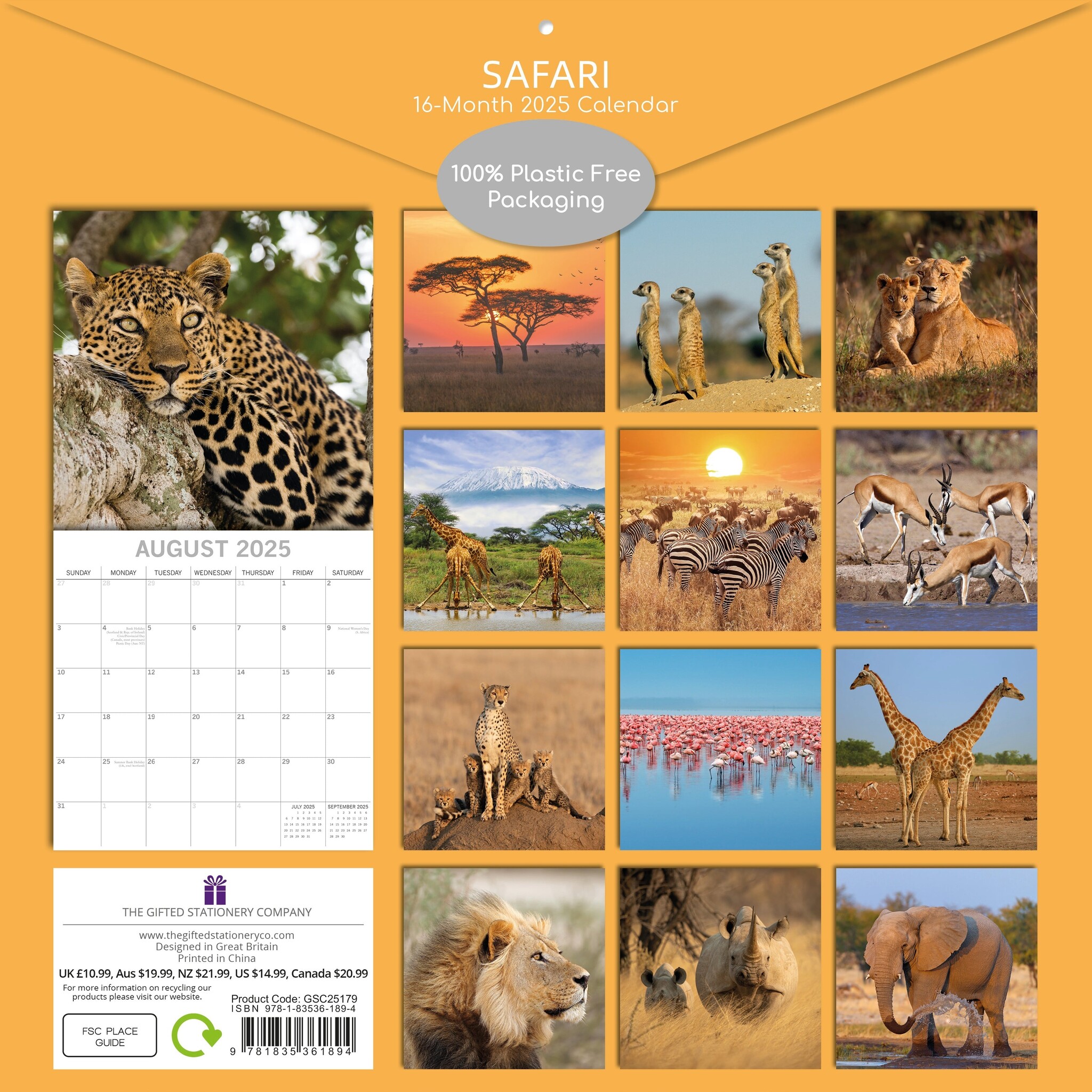 Buying Safari Calendar 2025 simply order online Kalenderwinkel.nl
