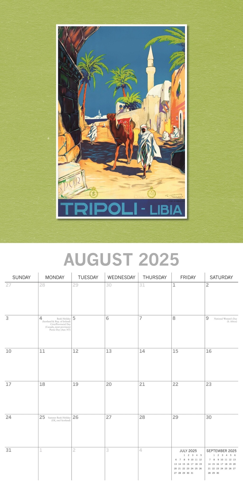Buy Vintage Travel Posters Calendar 2025 Order easily online