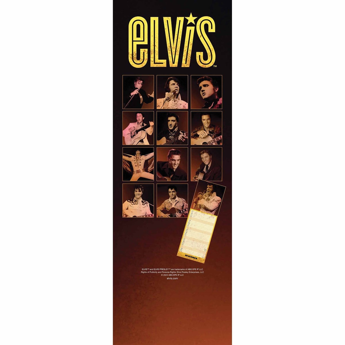 Acheter le calendrier Elvis Presley 2025 Slimline ? Kalenderwinkel.nl
