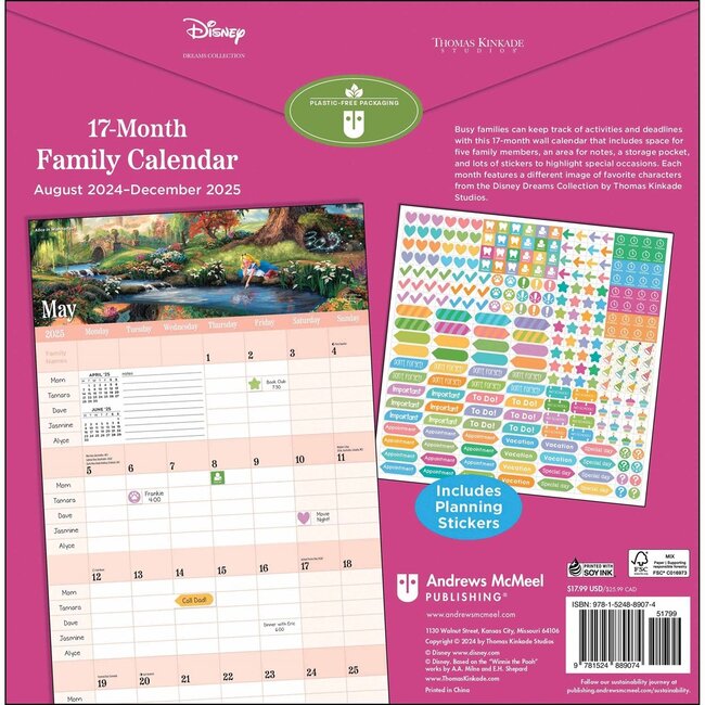 Thomas Kinkade Family Planner 2025 Disney Buy Order simple