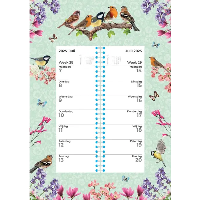 Calendario settimanale degli uccelli 2025