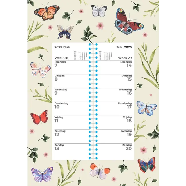 Calendario Semanal Mariposas 2025