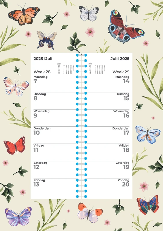 Butterflies Weekomleg Kalender 2025