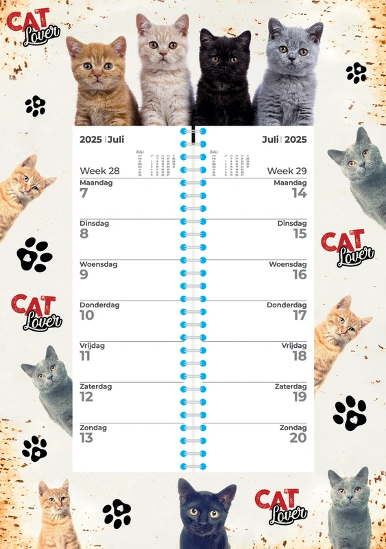 Cat Lovers Weekomleg Kalender 2025