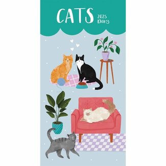 CarouselCalendars Anne Mortimer, Katten Pocket Agenda 2025