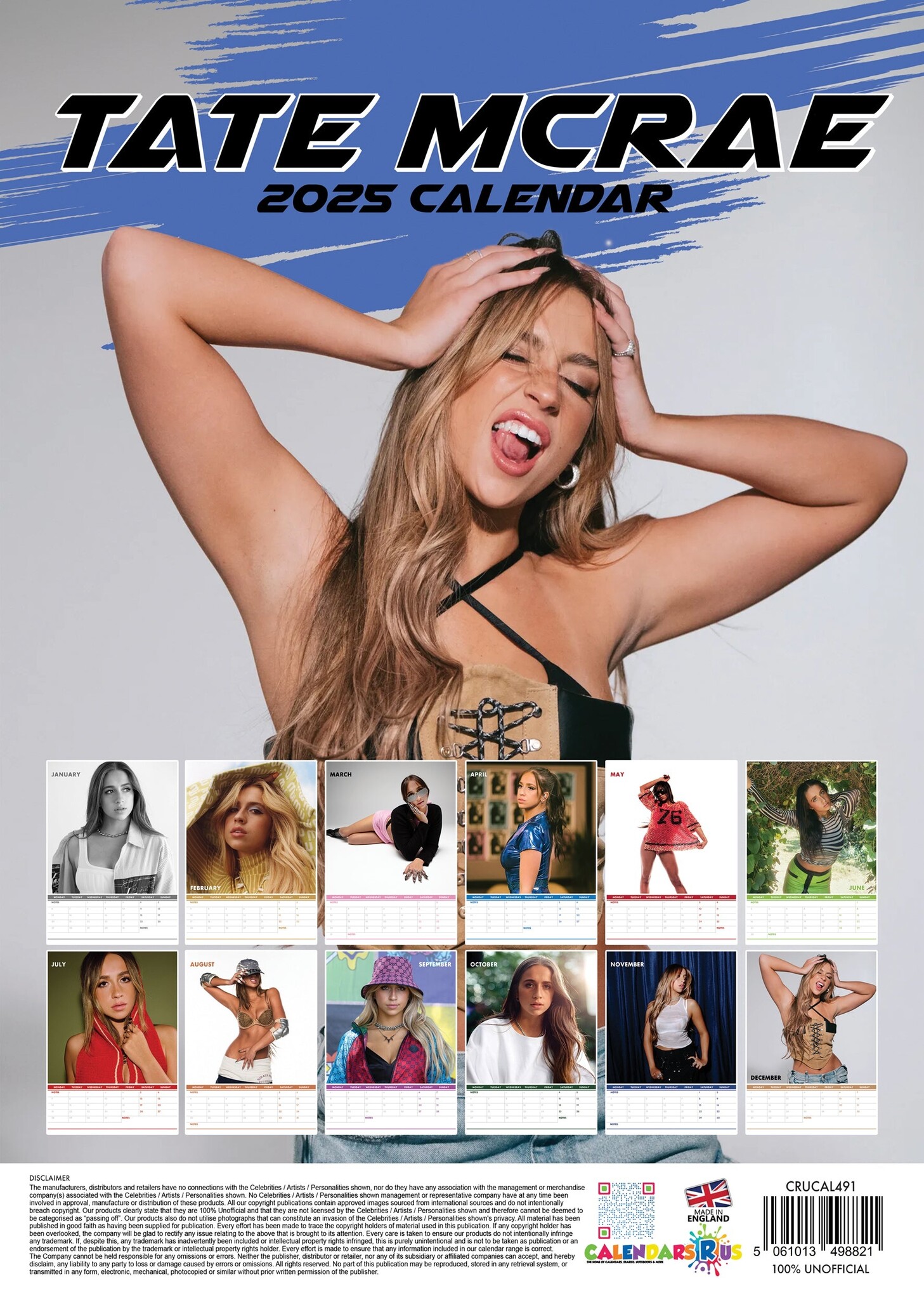 ¿Calendario Tate McRae 2025? Pídalo fácil y rápidamente en línea