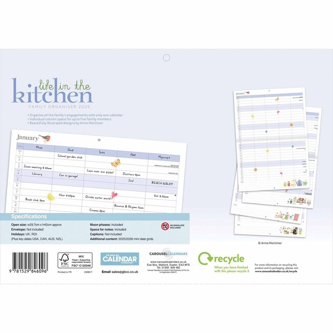 Judith Glover, Garden Days A4 Family Organiser 2025 on sale with us
