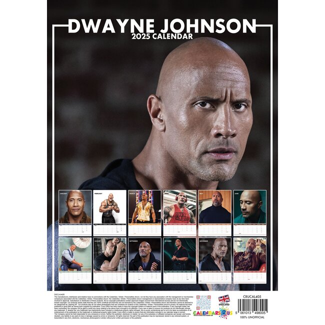 Dwayne Johnson Calendar 2025? Order easily and quickly Online. Kalenderwinkel.nl