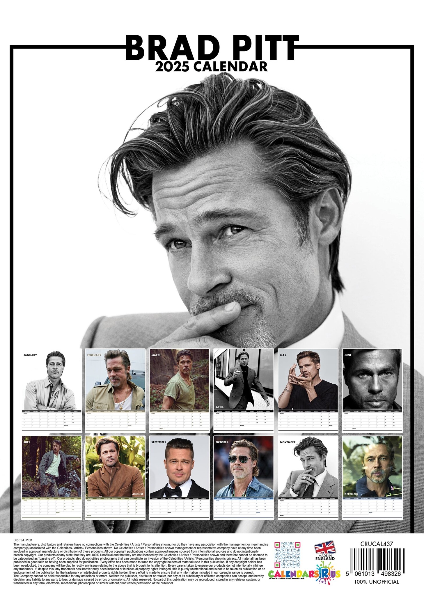 Brad Pitt Kalender 2025? Bestel eenvoudig en snel Online