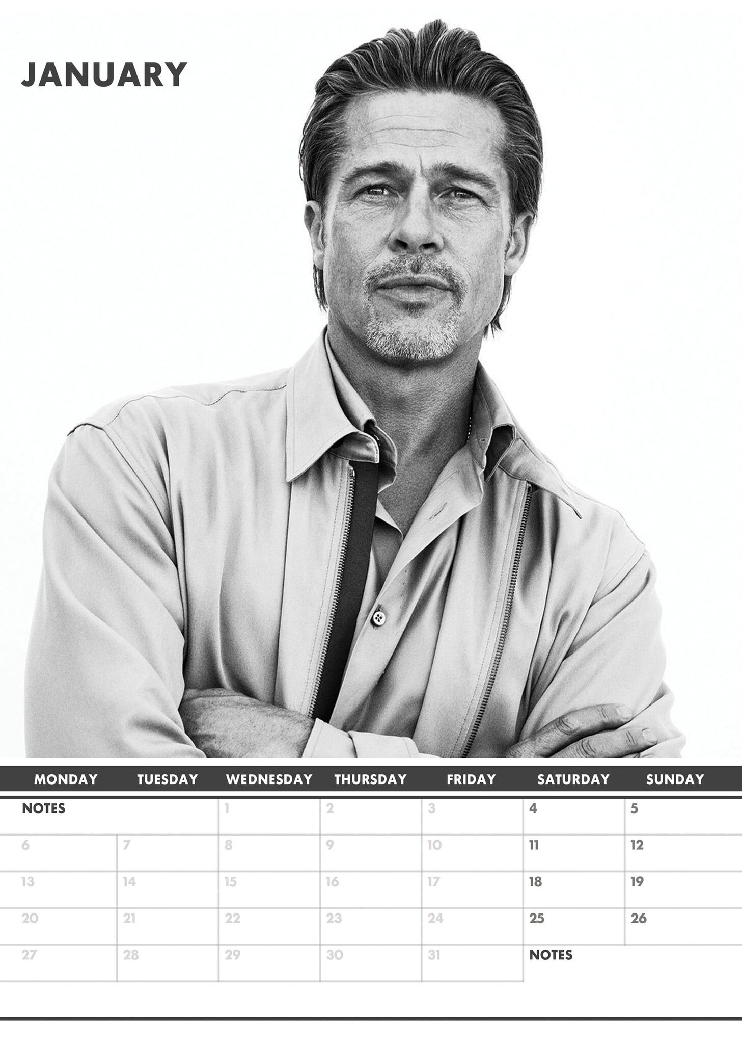 Brad Pitt Calendar 2025? Order online easily and quickly