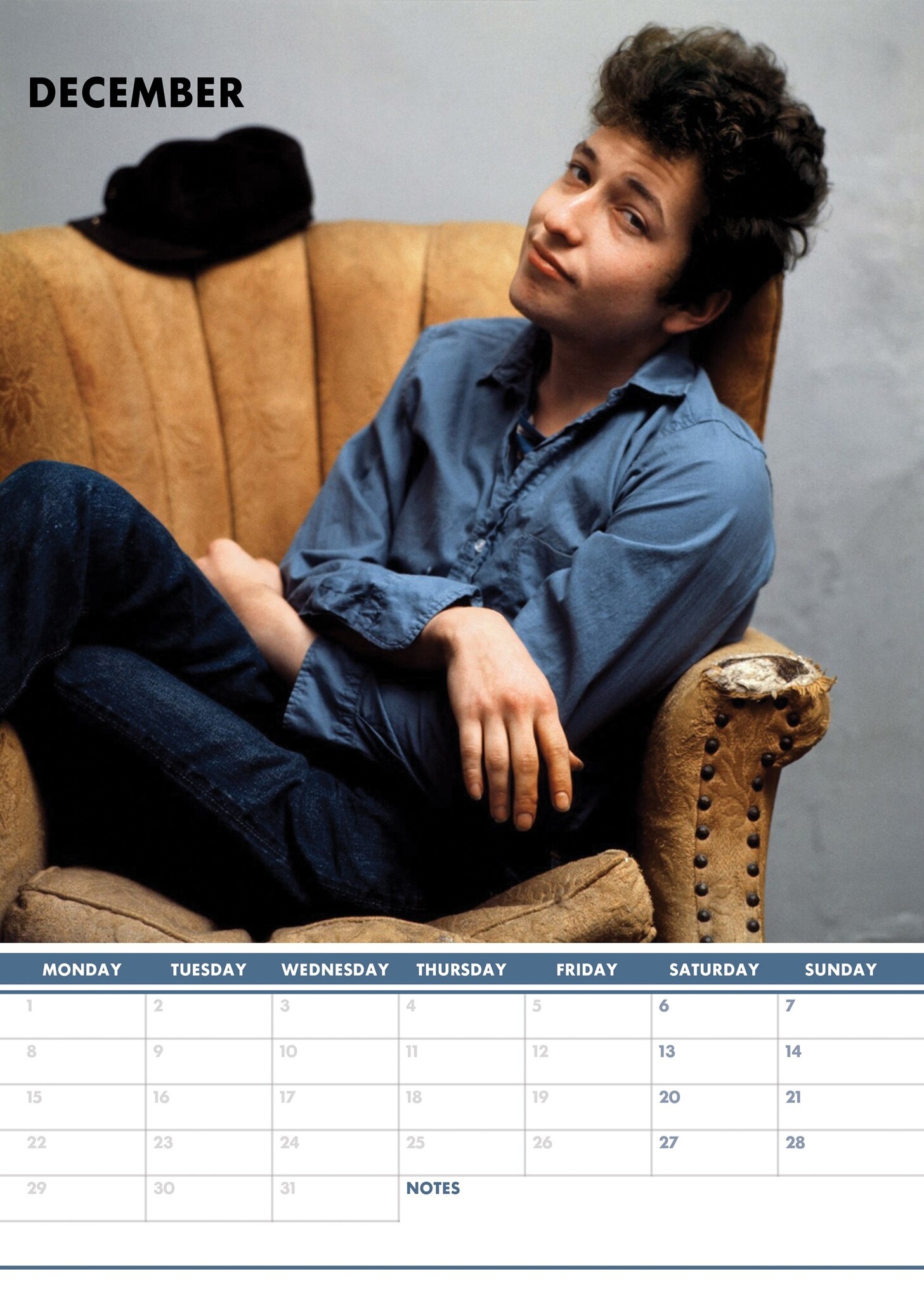 Bob Dylan Kalender 2025? Bestel eenvoudig en snel Online. Kalenderwinkel.nl