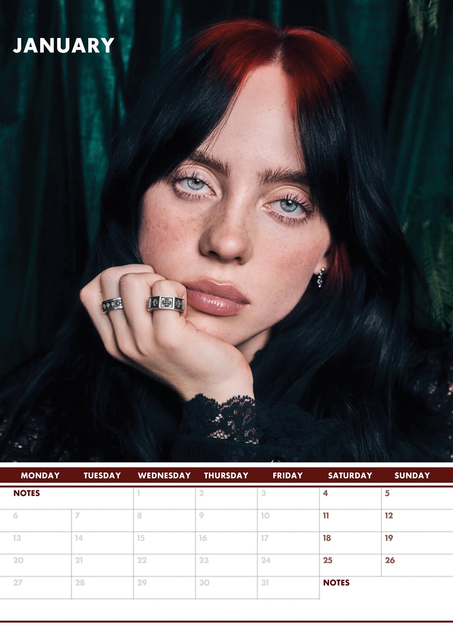 Billie Eilish Calendar 2025? Order easily and quickly Online