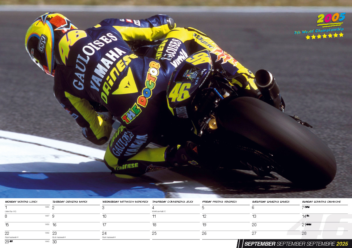 Calendario Valentino Rossi 2025 Kalenderwinkel.nl