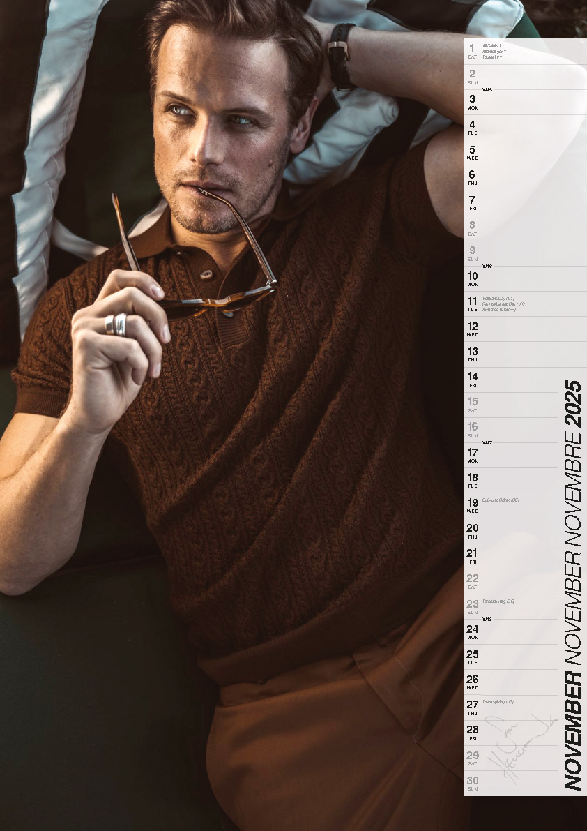 Buying Sam Heughan Calendar 2025? Quick and easy online Kalenderwinkel.nl