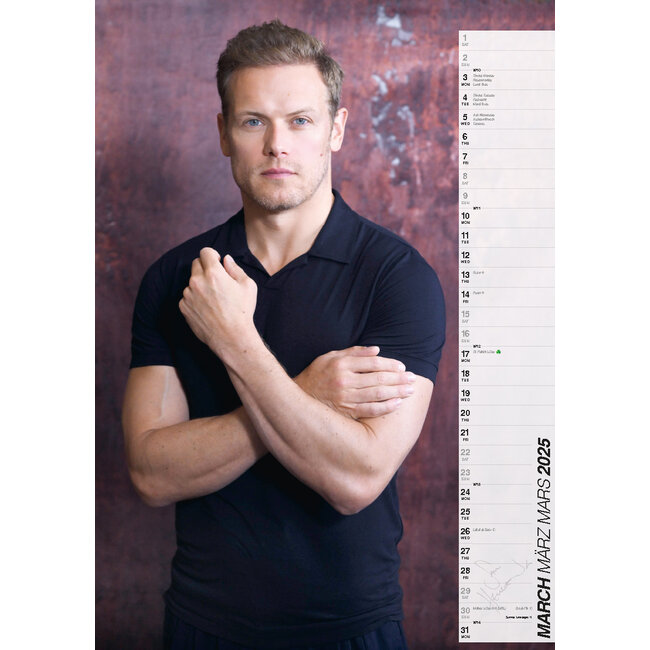 Buying Sam Heughan Calendar 2025? Quick and easy online Kalenderwinkel.nl