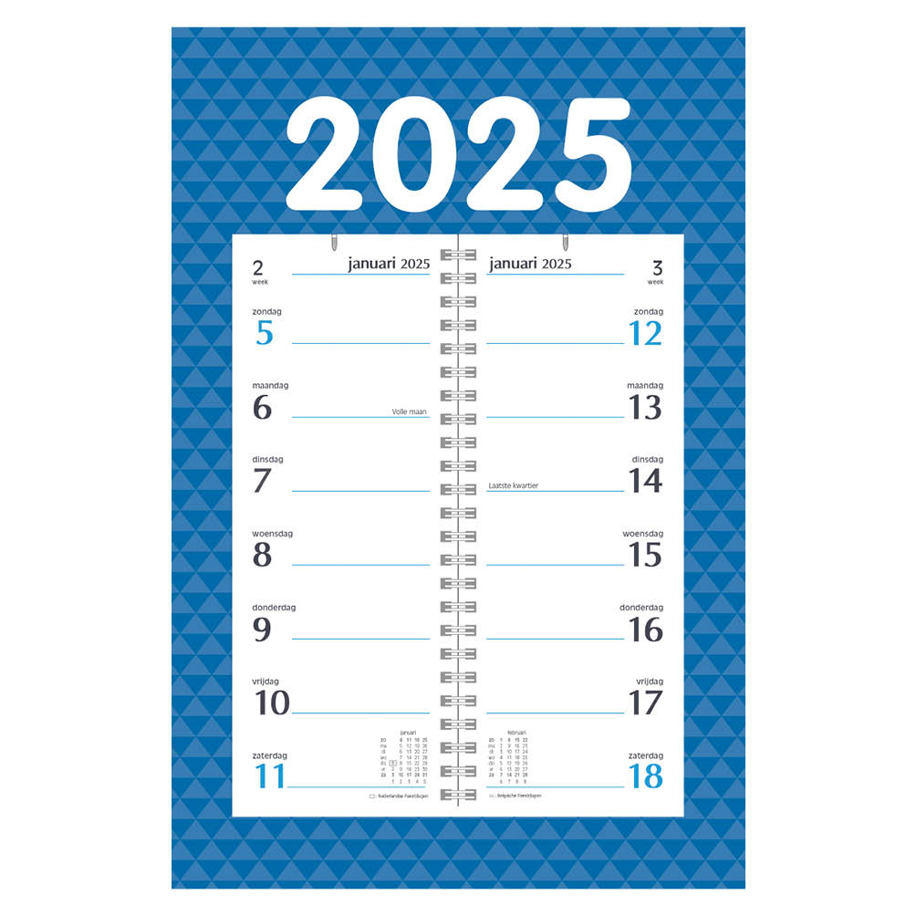 Omleg Weeknotitie Kalender op schild 2025