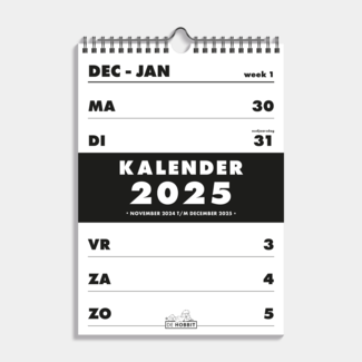 De Hobbit Calendrier spiralé A4 2025 noir