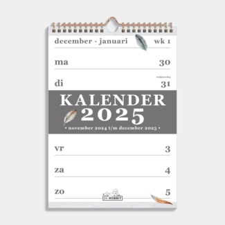 De Hobbit A4 Spiral Calendar 2025 Feathers