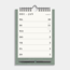 Calendrier spirale A5 2025 vert avec stylo