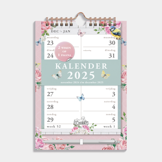 A5 Spiral-Kalender 2-Wochen 2025 Brocante