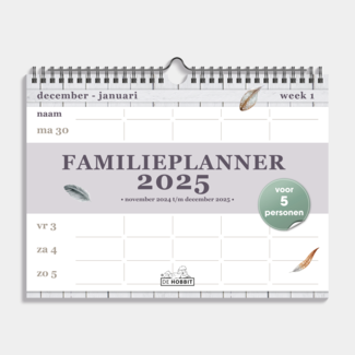 De Hobbit A4 Spiraal Familieplanner 2025 Veren