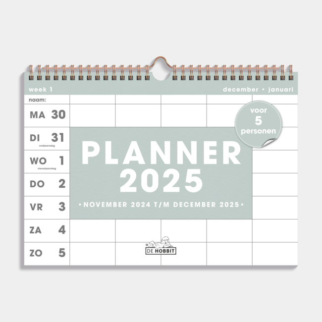 A4 Spirale Famiglia Planner 2025 Menta