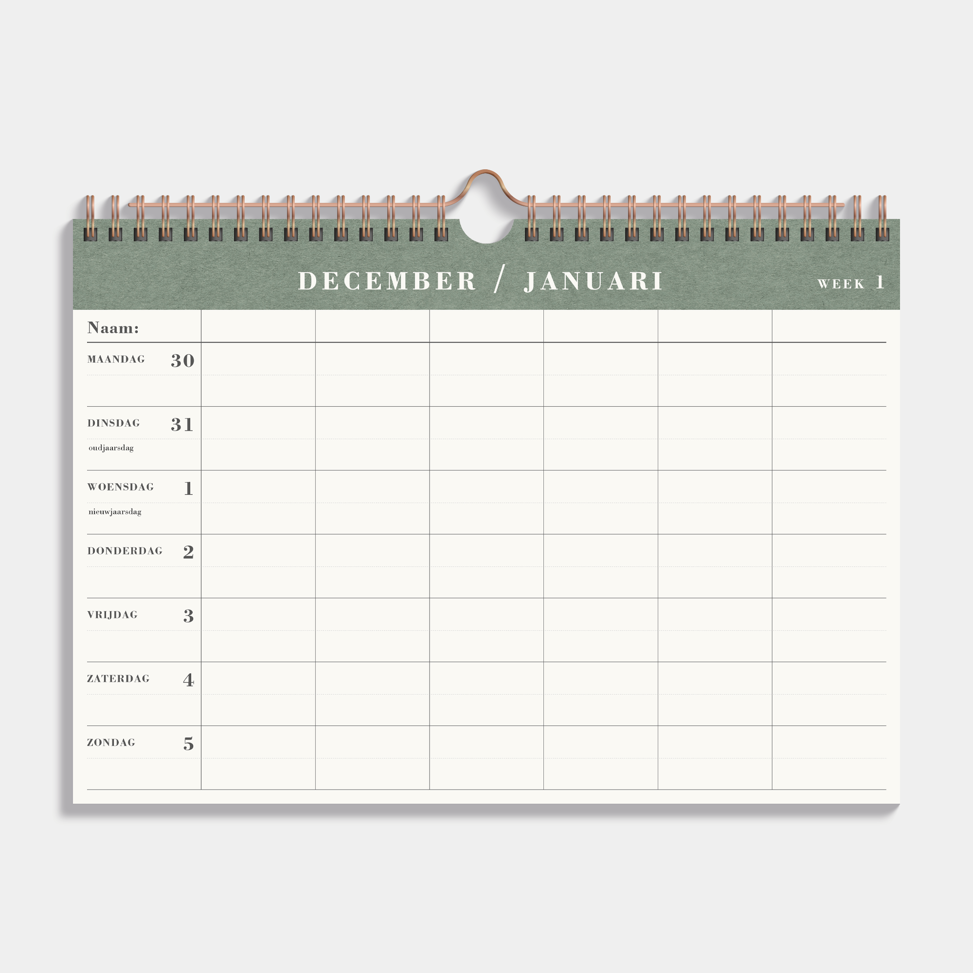 A4 Spiraal Familieplanner 2025 6 Persoons Kopen? Bestel eenvoudig