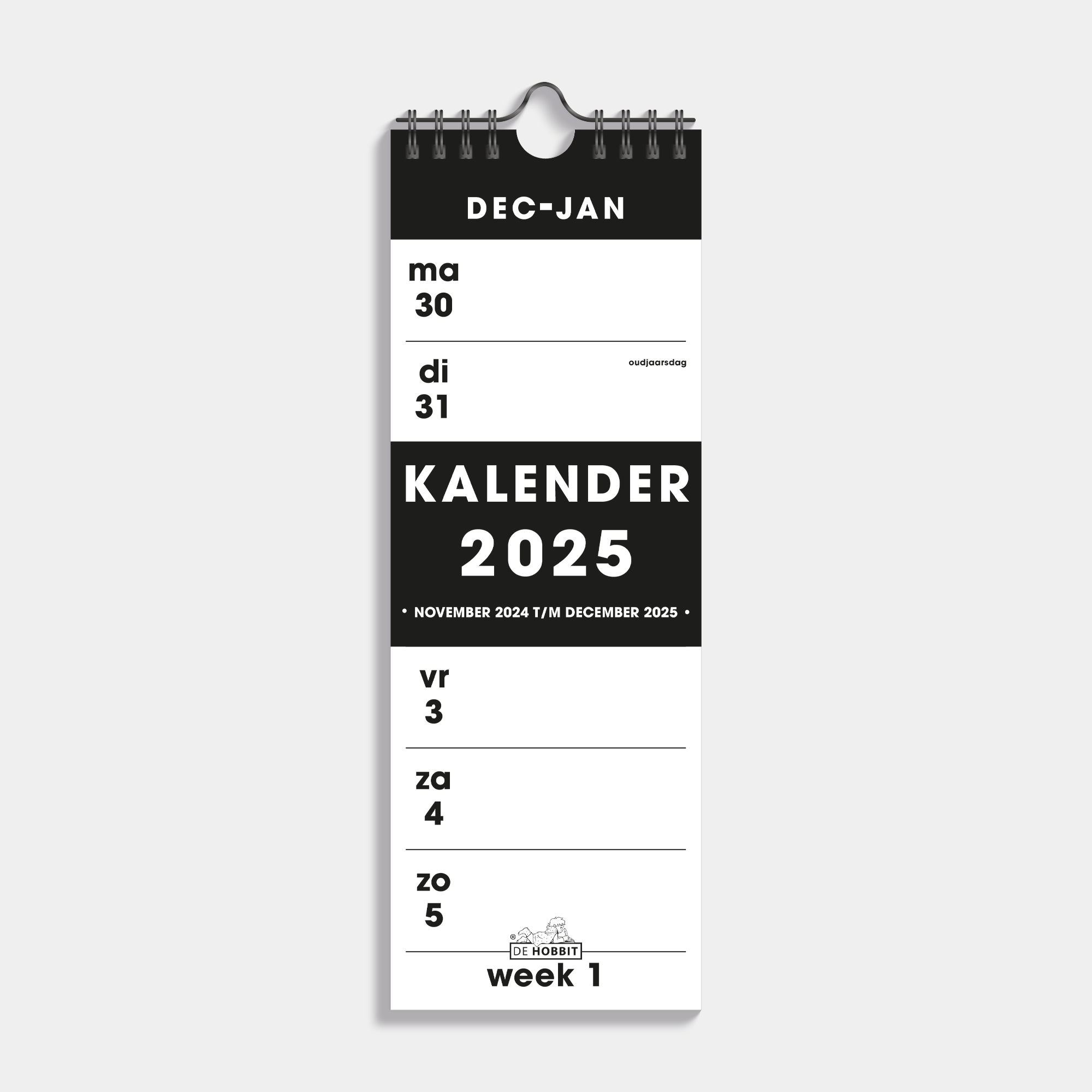 Weekkalender Smal 2025 Zwart Kopen? Bestel eenvoudig en snel online