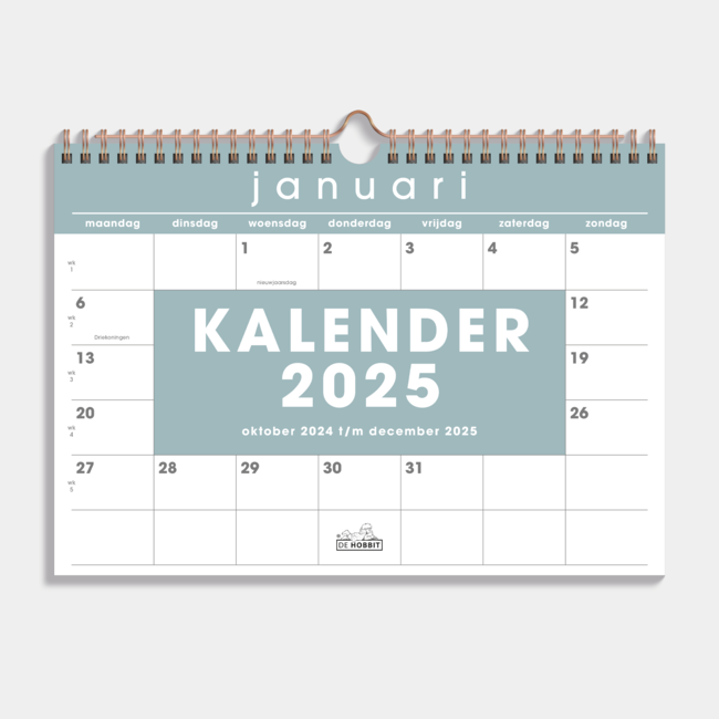 Calendario mensile A4 2025 Menta