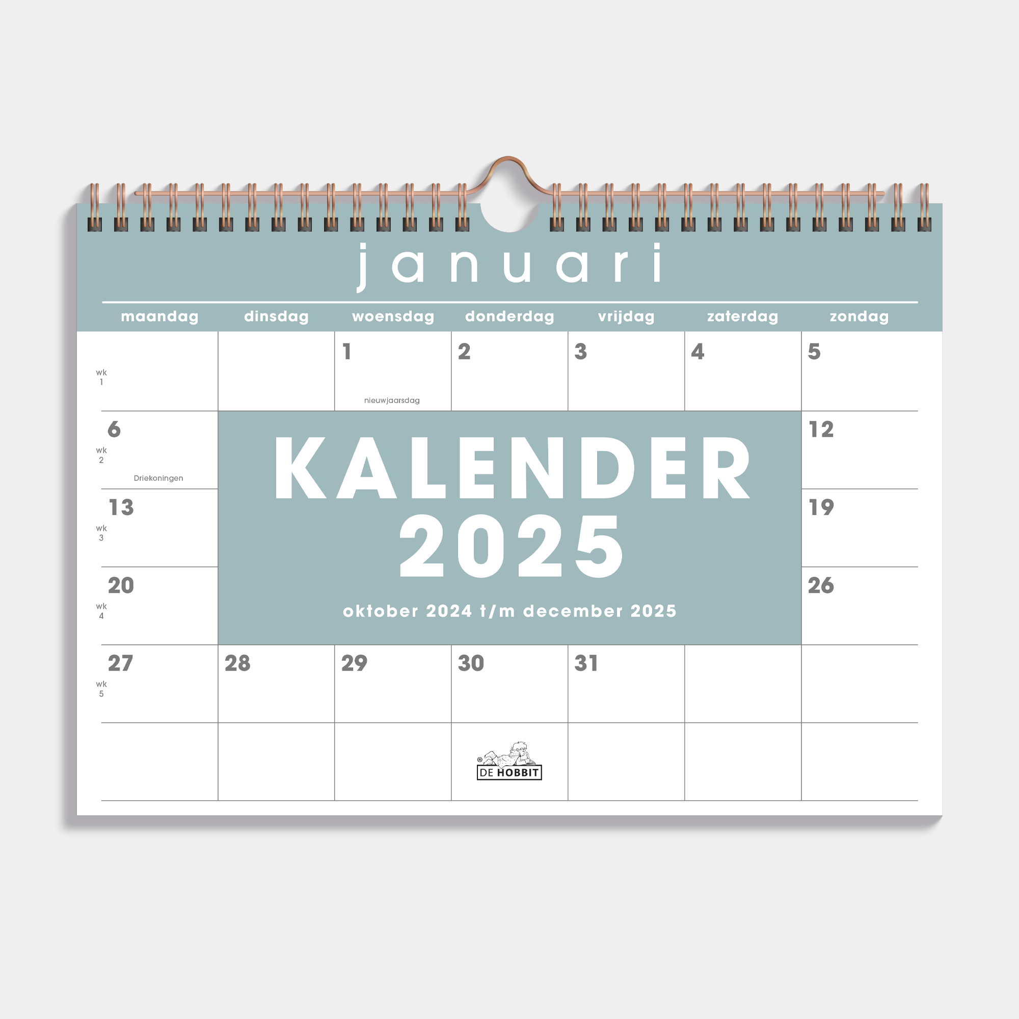 A4 Maandkalender 2025 Mint