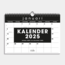 A4 Monthly Calendar 2025 Black