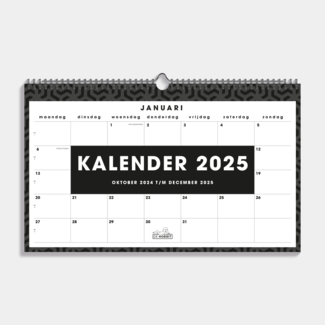 De Hobbit A3 Calendrier mensuel 2025 Noir