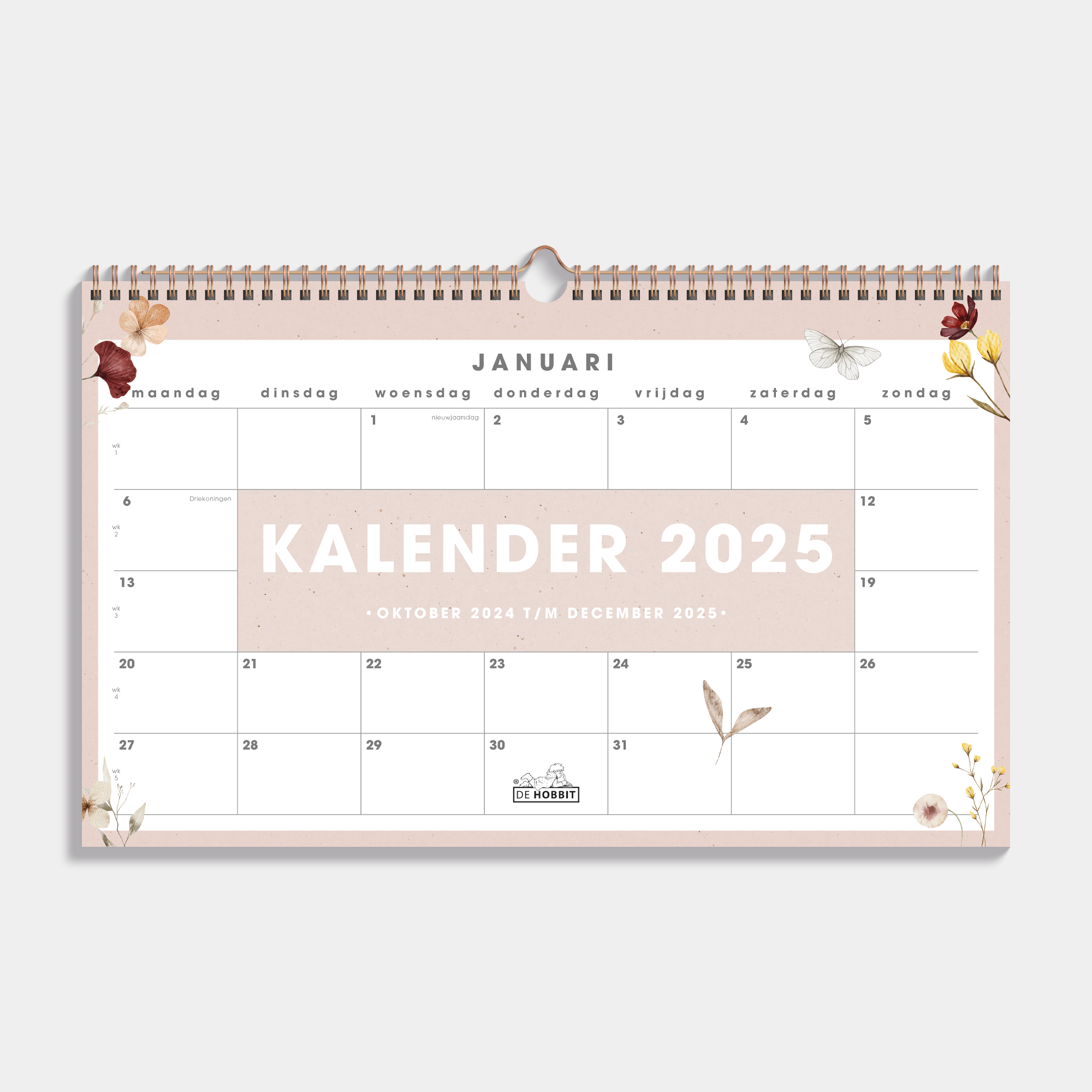 A3 Maandkalender 2025 Aquarel