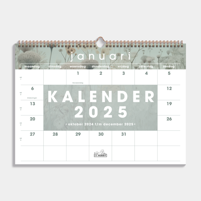 Monthly calendar 2025 Large Field Flowers